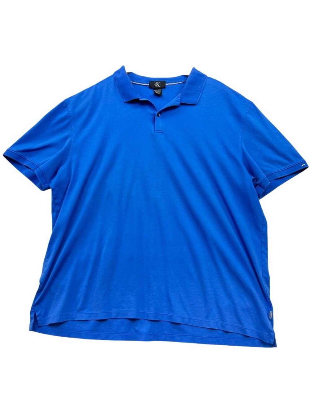 Calvin Klein Men's Cotton Polo Shirt Short Sleeve Stretch Size XXL Blue Solid